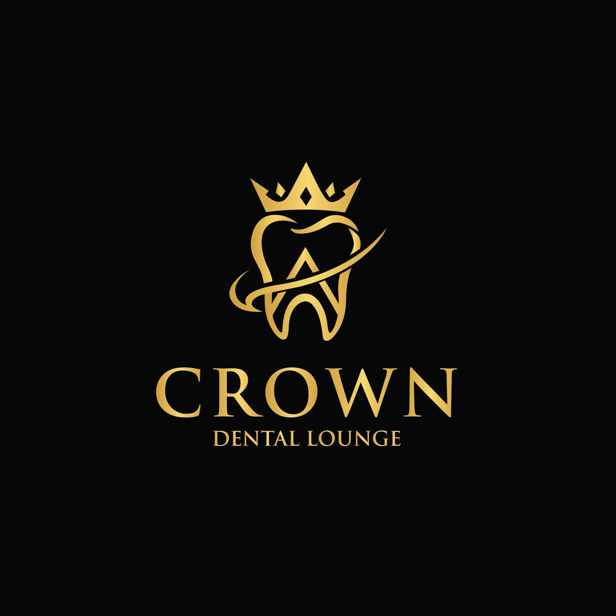 Crown Dental Lounge crowned-tooth logo in gold